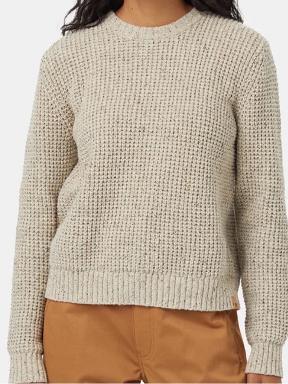 tentree 100% Organic Cotton Pale Oak Heather Nep Sweater in Women’s Size XS